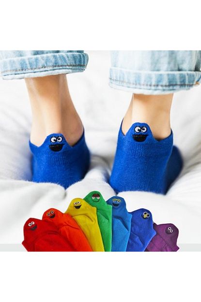 Mestore Nistyle Nsg06 Emoji Desenli Nakisli Corap Tek Renk 6 Cift Trendyol