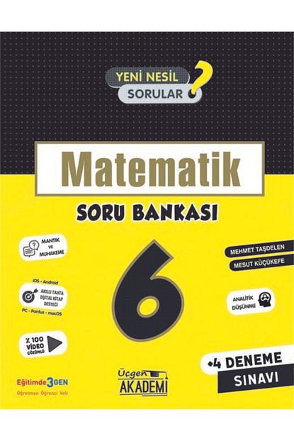 Ucgen Yayincilik Ucgen Akademi 6 Sinif Matematik Soru Bankasi 4 Deneme Sinavi 2020 Trendyol