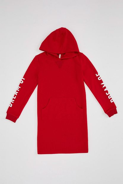 Defacto Kiz Cocuk Kollari Slogan Baskili Tunik Sweatshirt Trendyol
