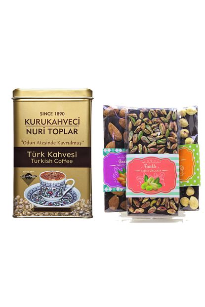 Dark Brown 3 Adet Bitter Tablet Cikolata Ve 300 Gram Nuri Toplar Turk Kahvesi Trendyol