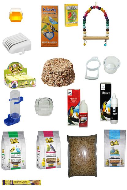 Quik 17 Parca Muhabbet Kusu Yem Bakim Ve Vitamin Seti Trendyol