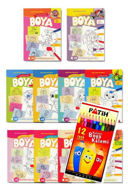 kitap 12 li kuru boya seti