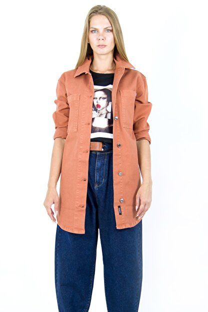 Euro Fashion Kadin Klasik Uzun Kiremit Rengi Ceket Fiyati Yorumlari Trendyol