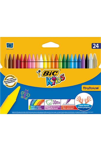 bic elleri kirletmeyen ucgen silinebilir pastel boya 24 lu kutu