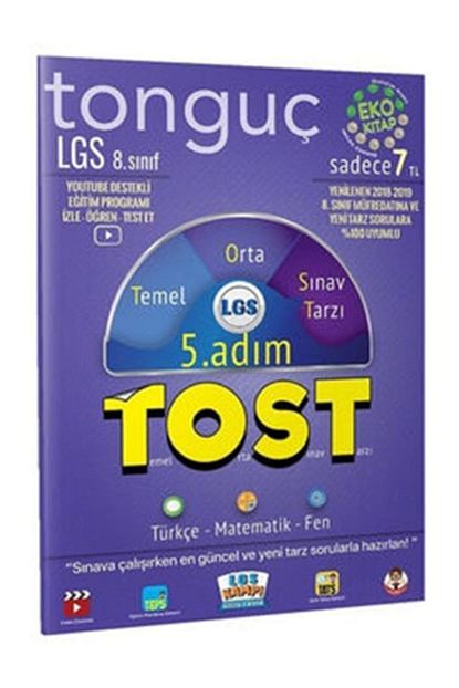 Tonguc Akademi Yayinlari Tonguc Akademi 8 Sinif Lgs 5 Adim Tost Turkce Matematik Fen Trendyol