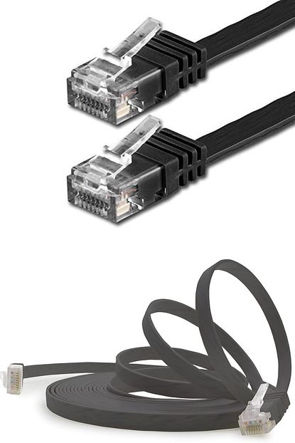 Pacific Siyah Cat6 Yassi Ethernet Network Kablosu 15 Metre Trendyol