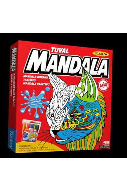 mandala tuval boyama 30x30 cm tuval kalemler set