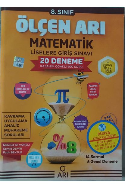 Ari 8 Sinif Olcen Matematik Liselere Giris Sinavi 20 Deneme 400 Soru Trendyol