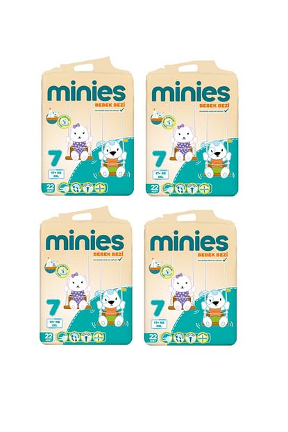 minies 7 numara 22x4 88 adet bebek bezi 17 kg fiyati yorumlari trendyol