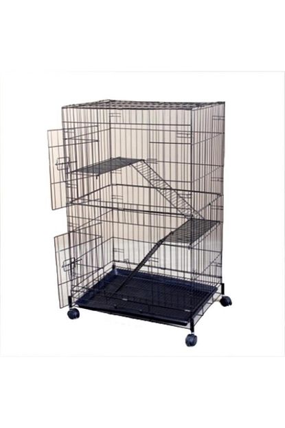 Eurogold Euro Gold 3 Katli Kedi Kafesi 92x56x128 Cm Siyah Dovme Trendyol