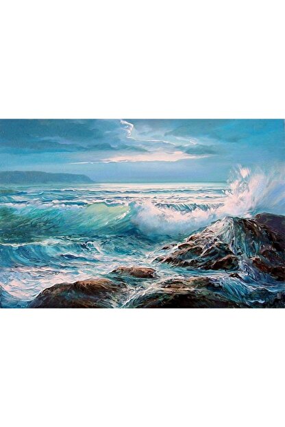 Patladi Gitti Firtina Ve Deniz Sayilarla Boyama Cerceveli Hobi Seti 40x50 Cm Trendyol