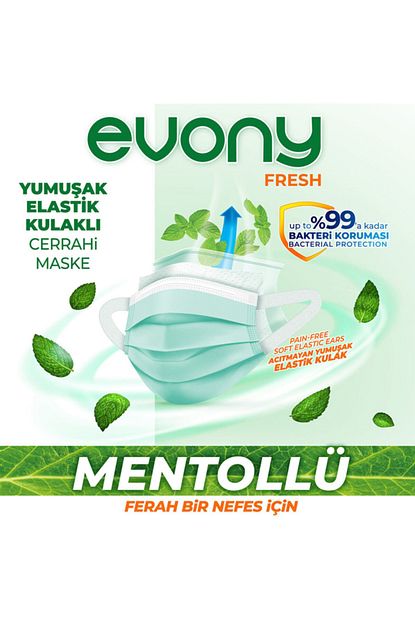 evony elastik kulakli fresh mentollu 160 adet maske fiyati yorumlari trendyol