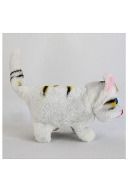 Halley Pelus Oyuncak Beyaz Renk Yuruyen Miyavlayan Kedi Isikli Sesli Hareketli Pelus Kedi Trendyol