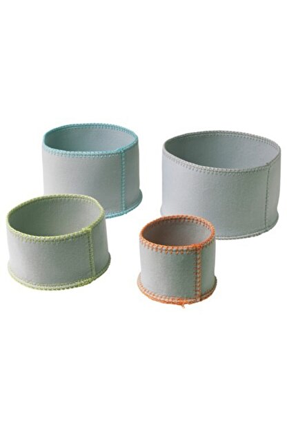 Hopdiye Ikea Acik Gri Knatting I 4 Farkli Boyda Sepet Set Trendyol