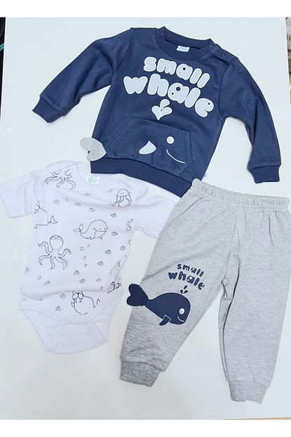 nazar baby nazar bebe erkek citcit badili balina baskili 3 lu penye takim fiyati yorumlari trendyol