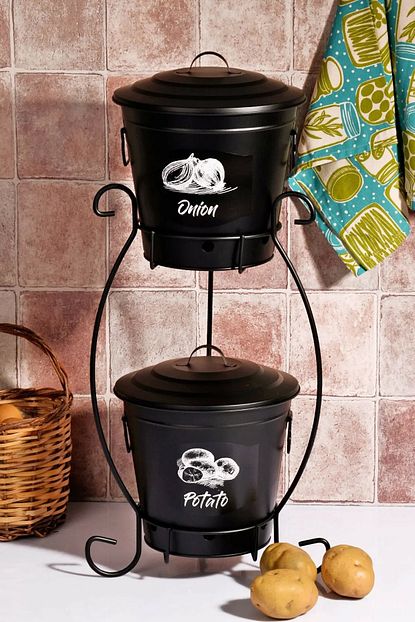 trend kitchen 2 katli buyuk metal patates sogan kovasi fiyati yorumlari trendyol