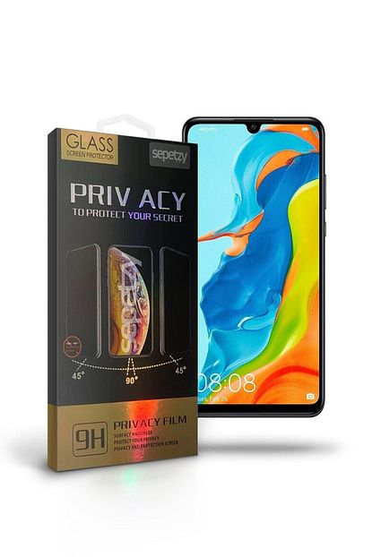 huawei p30 lite tam kaplayan privacy hayalet cam ekran koruyucu
