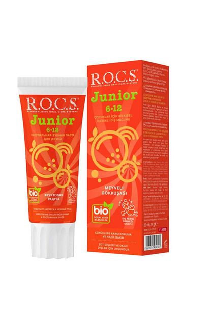 R O C S Junior 6 12 Yas Meyveli Gokkusagi Tadinda Florursuz Dis Macunu 74g Trendyol
