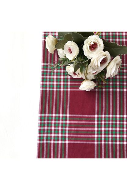 Renkli Siparis Runner Bordo Yesil Ekose 33 144 Cm Trendyol