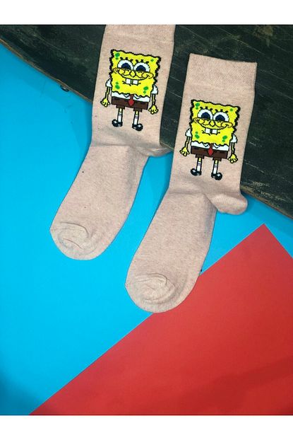 Kare Corap Unisex Renkli Sunger Bob Uzun Corap Trendyol