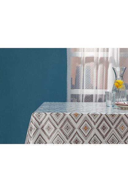 english home ethnic pvc dikdortgen masa ortusu 200x140 cm beyaz gri fiyati yorumlari trendyol