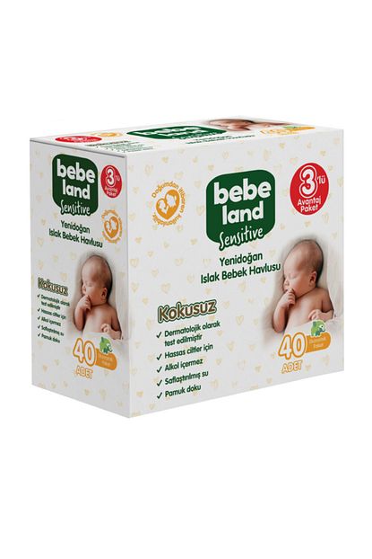bebeland islak bebek havlusu 3 x 40 adet fiyati yorumlari trendyol