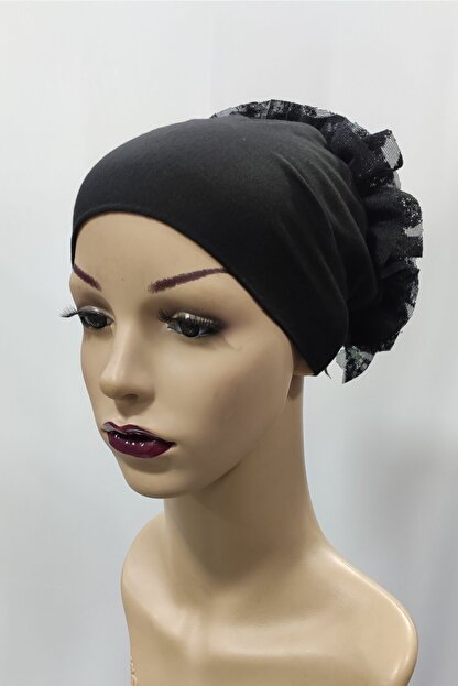 Moda Mevsimi Kadin Siyah Life Dikissiz Firfirli Bone Topuz Bonesi Fiyati Yorumlari Trendyol