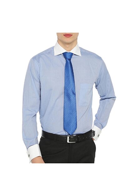 gomlekplus gomlekplus tas mavisi ince pamuklu gomlek beyaz yakali ve mansetli fiyati yorumlari trendyol