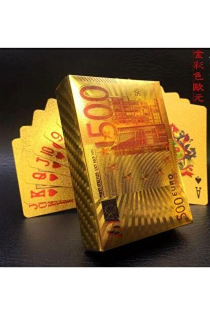 Eayshop Golden Sari Renk Deste Euro Iskambil Oyun Kagidi Hediyelik Ozel Fiyati Yorumlari Trendyol