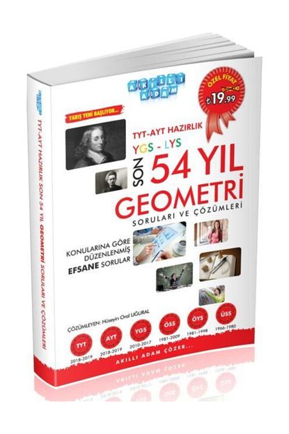 Akilli Adam Yayinlari Tyt Ayt Hazirlik Son 54 Yil Geometri Cikmis Sorulari Ve Cozumleri Yeni Trendyol
