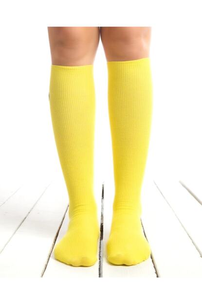 Socks Concept Kadin Sari Renk Unicorn Nakisli Dizalti Corap Trendyol