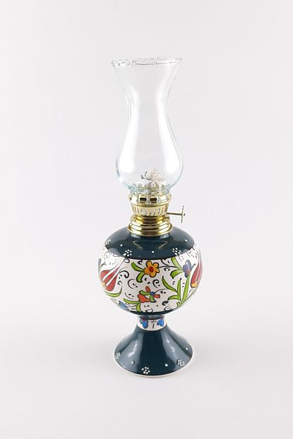 ilter nostaljik cini desenli yesil seramik gaz lambasi guzel sirin sik hediyelik dekoratif el isi fiyati yorumlari trendyol