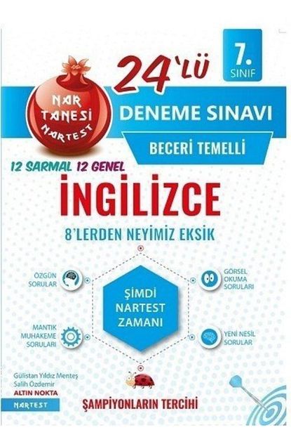 Nartest Yayinlari 2021 7 Sinif Mavi Ingilizce 24 Deneme Sinavi Trendyol