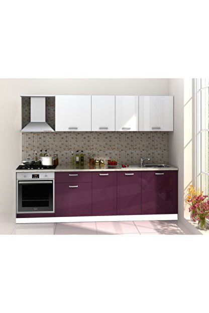 Kenyap Viki Ankastre Mutfak 260 Cm Parlak Murdum Beyaz Hihgloss Fiyati Yorumlari Trendyol