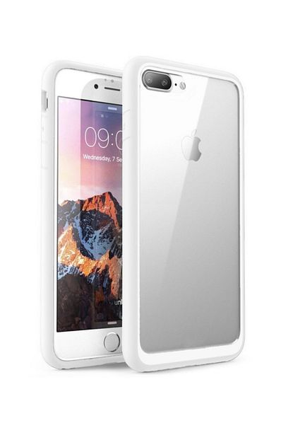 apple iphone 7 plus renkli sert tpu sefaf renkli cerceve silikon kapak beyaz