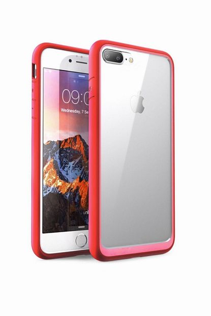apple iphone 7 renkli sert tpu sefaf renkli cerceve silikon kapak kirmizi