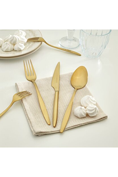 Emsan Goldinoks Gold 6 Kisilik 24 Parca Catal Kasik Bicak Seti Trendyol