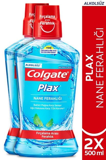 colgate plax nane ferahligi plaga karsi alkolsuz agiz bakim suyu 2 x 500 ml fiyati yorumlari trendyol