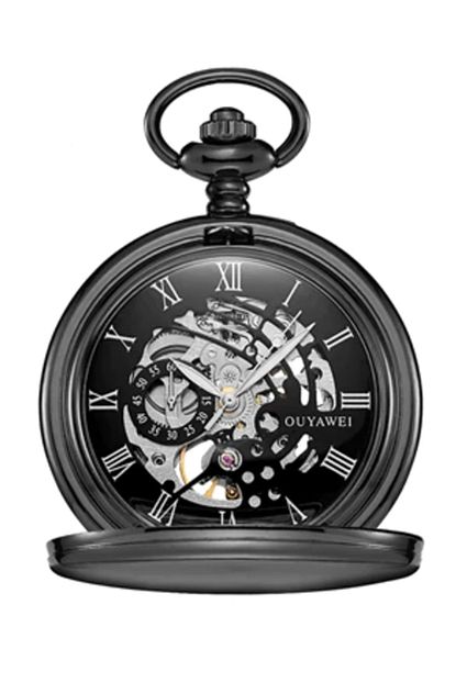 Kronen Sohne Ouyawei Skeleton Black Mekanik Kurmali Kostekli Cep Saati Ks003 Trendyol