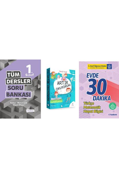 tudem yayinlari 2021 1 sinif tum dersler soru bankasi evde 30 dakika artik okuyorum heceli 10 lu hikaye kitabi seti fiyati yorumlari trendyol