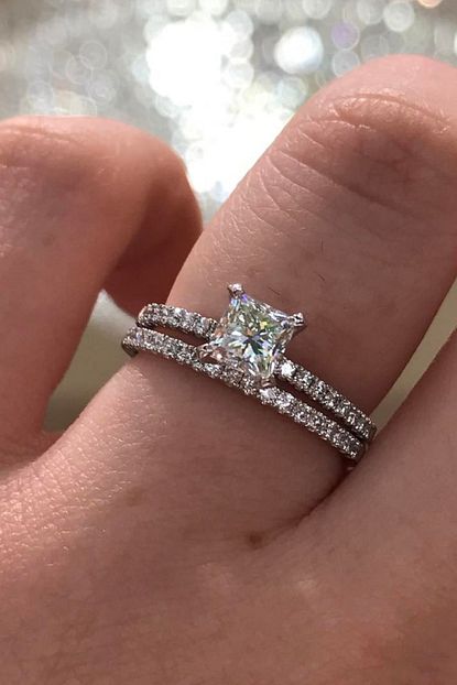 Crystal Diamond Zirconia Laboratuvar Pirlantasi 1 Carat Kare Tektas Yuzuk Tamtur Yuzuk Trendyol