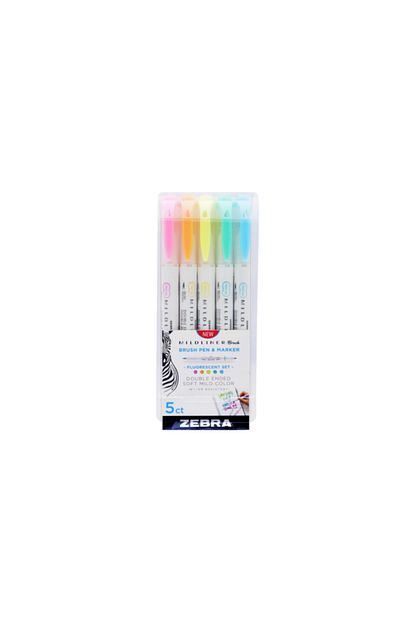 mildliner brush pen firca uclu cizim kalemi seti 5 li pastel renkler