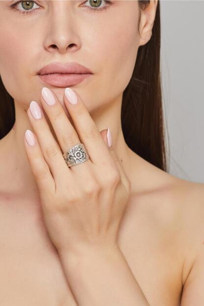 Zeydor Accessories Kadin Gri Vintage Cicek Buketi Yuzuk Trendyol