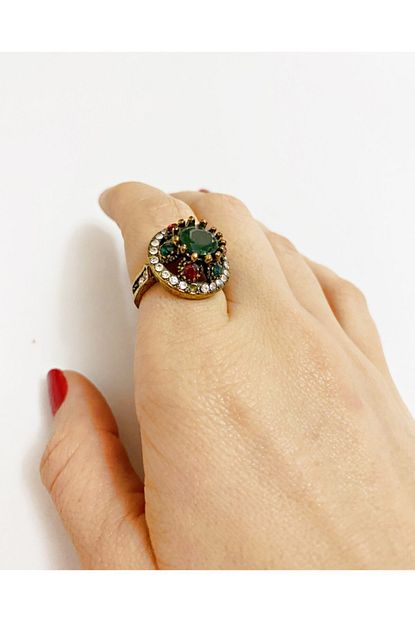 Tugbali Kadin Cok Renkli Tasli Vintage Yuzuk Trendyol