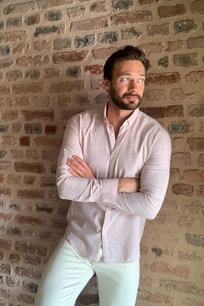 Trendyol Man Pembe Erkek Gomlek Yaka Slim Fit Apoletli Gomlek Tmnss20go0489 Trendyol