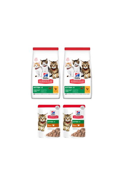 Hill S Science Plan Yavru Kedi Baslangic Seti 2x300 Gr Tavuklu Kuru Mama 2x85 Gr Hindili Pouch Trendyol