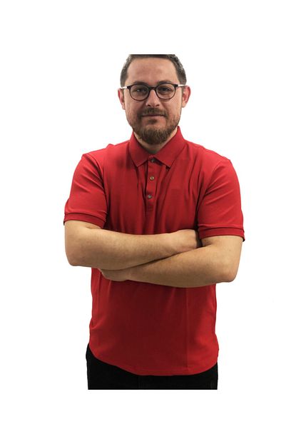 Tony Montana Penye Lakos Yaka Ici Desenli Tshirt Kirmizi Regular Fit Trendyol