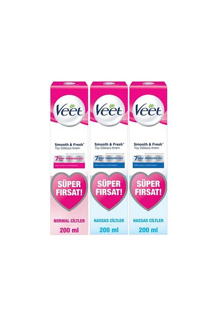 Veet Tuy Dokucu Krem Bacak Ve Vucut Bolgesi Icin 400 Ml Hassas Ciltler 200 Ml Normal Ciltler Trendyol