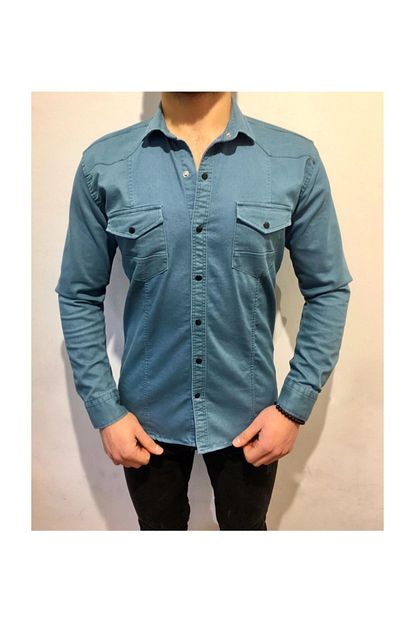 Zinox Denim Citcitli Slim Fit Yikamali Erkek Kot Gomlek Trendyol