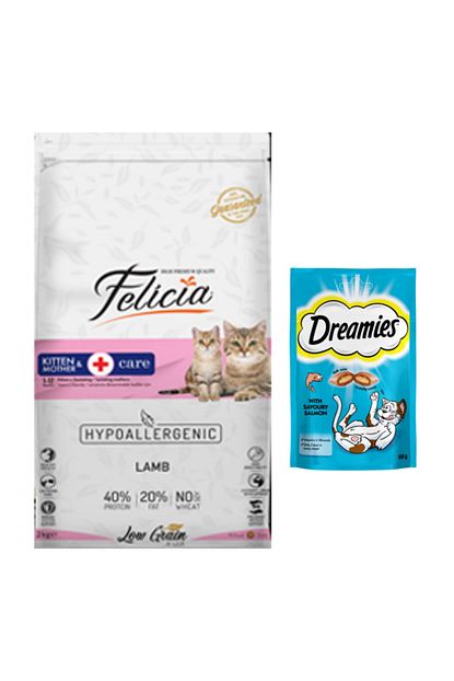 Felicia Kitten Mother Yavru Anne Hamile Kuzulu Kedi Mamasi 2 Kg Dreamies Somonlu Kedi Odul Mamasi 60gr Trendyol